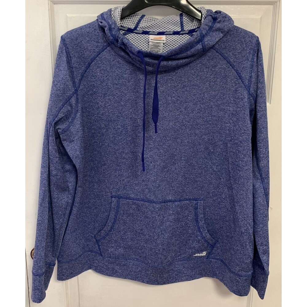 AVIA Womens Sweatshirt Size Large Pullover Hood  Light Blue Pockets Size XXL